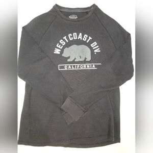 Black and White Crewneck Sweater with Bear Graphic